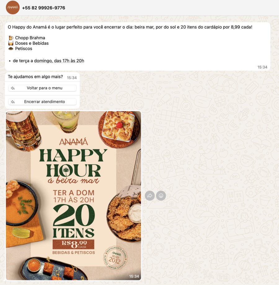 Print do WhatsApp de reservas com preço e horário antigos